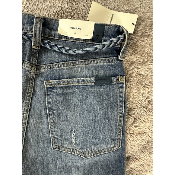 7 For All Mankind Megaflare Womens Jeans Medium Wash High Rise Size 27 NEW NWT - Picture 14 of 16